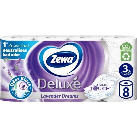 Zewa Deluxe Lavander, hartie igienica 3 straturi, 8 role