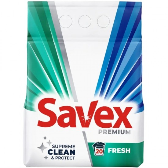Savex 2in1 Fresh Parfum Lock, detergent rufe pudra, 20 spalari, 2 kg