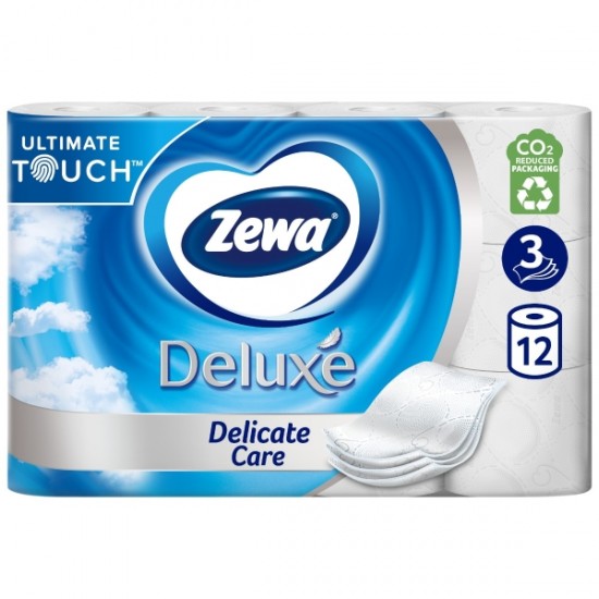 Zewa Deluxe Ultimate Touch Delicate Care, hartie igienica 3 straturi, 12 role