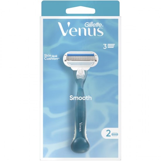 Gillette Venus Smooth, maner aparat ras + 2 rezerve