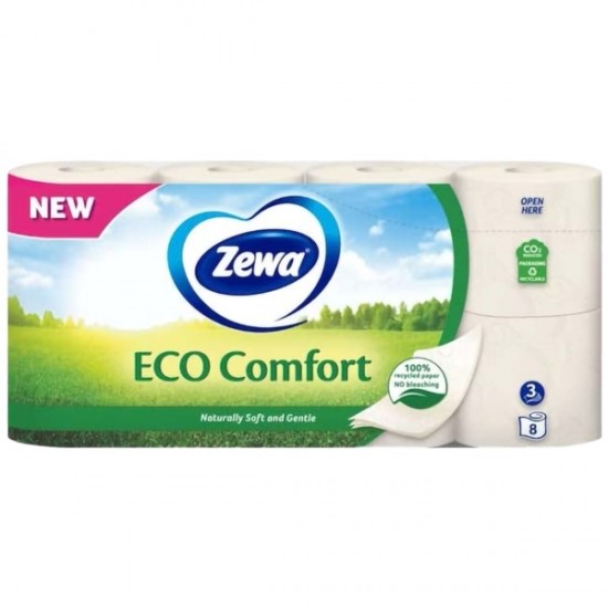 Zewa Eco Comfort, hartie igienica 3 straturi, 8 role