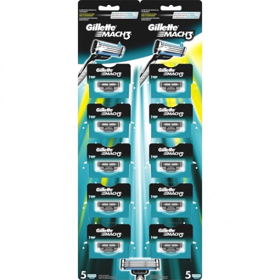 Gillette Mach3, rezerve aparat de ras cu 3 lame, 10 buc/set