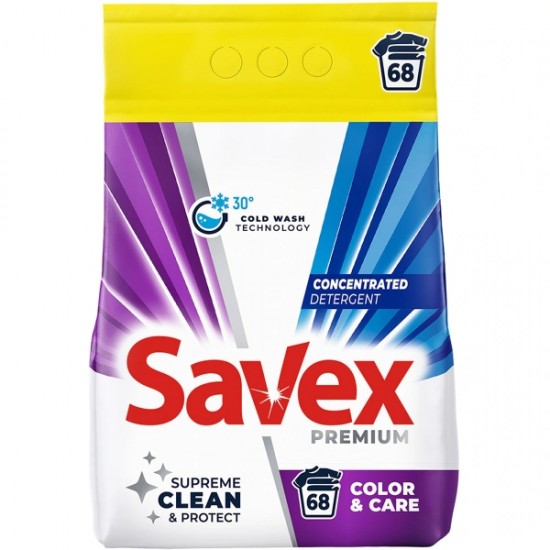 Savex Premium Color Care, detergent rufe automat pudra, 5.5 kg, 68 spalari