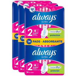 Always Ultra, absorbante periodice cu aripioare, 3 pachete x 14, 42 buc