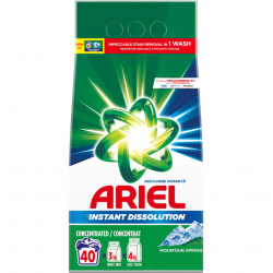 Ariel Mountain Spring, detergent rufe pudra dizolvare instanta, 40 spalari, 3 kg
