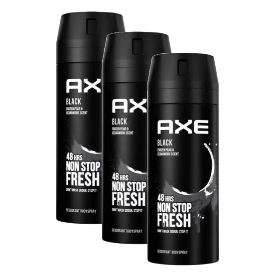 Axe Black, deodorant spray barbati, 3 buc x 150 ml