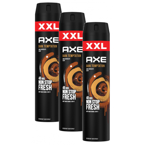 Axe Dark Temptation, deodorant spray barbati, 3 buc x 250 ml