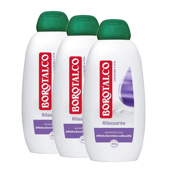 Borotalco Lavanda&Iris, gel de dus hidratant, 3X600 ml