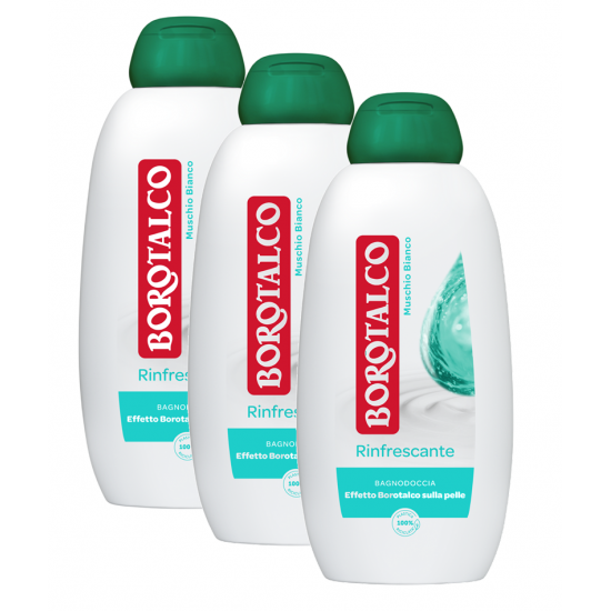Borotalco Rinfrescante Muschio Bianco, gel de dus, 3 x 600 ml