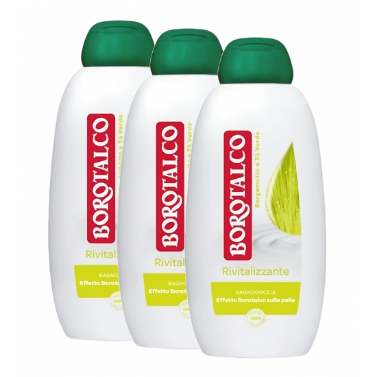 Borotalco Revitalizzante, gel de dus hidratant cu extract de ceai verde, 3X600 ml