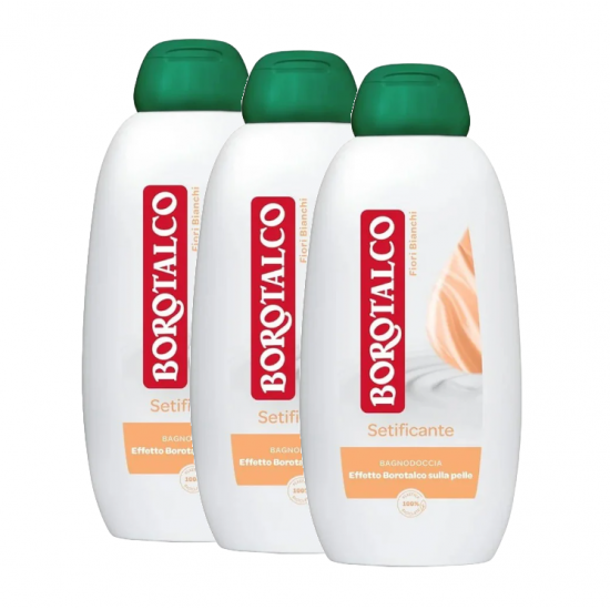Borotalco Fiori Bianchi, gel de dus hidratant cu extract de ceai verde, 3X600 ml