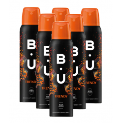 B.U. Trendy, deodorant spray femei, 6 x 150 ml
