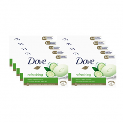 Dove Refreshing castravete & ceai verde, sapun solid cu 1/4 crema hidratanta, 10 buc/set, 90 gr.