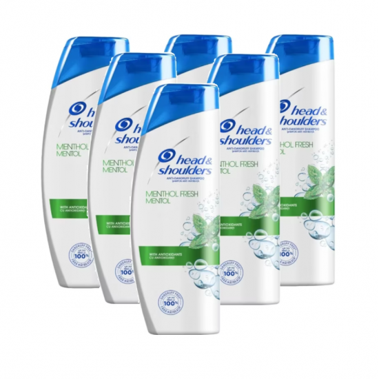 Pack 6 x Head&Shoulders Menthol Fresh, sampon anti-matreata, 200 ml
