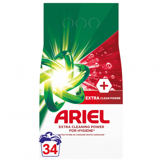 Ariel Extra Clean Power, detergent rufe pudra, 34 spalari, 2.55 kg