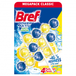 Bref Power Aktiv Lemon, odorizant toaleta, 3x50 gr