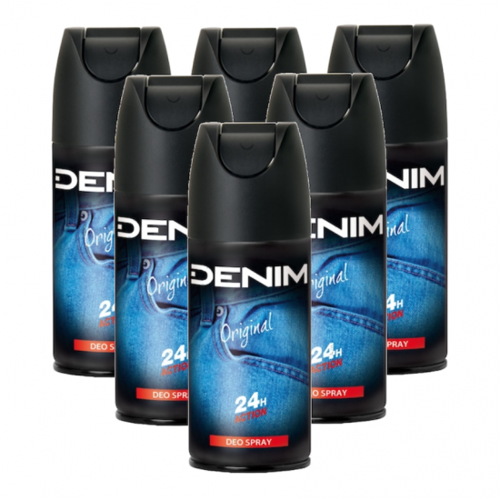 Denim, deodorant spray babati, protectie 24h, 6 x 150 ml