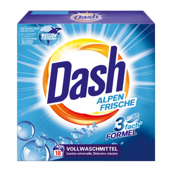 Dash Alpen Frische, detergent rufe pudra, 1.17 kg, 18 spalari
