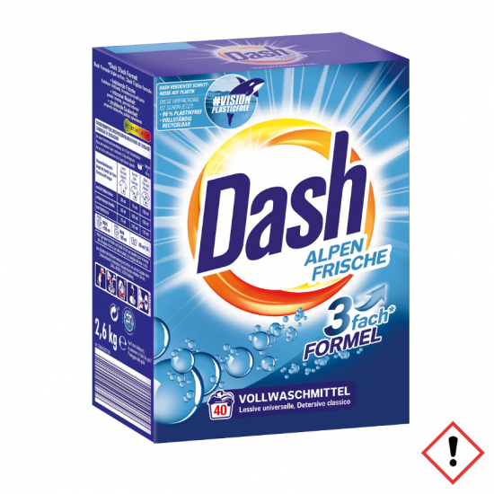 Dash Alpen Frische, detergent rufe pudra, 2.6 kg, 40 spalari
