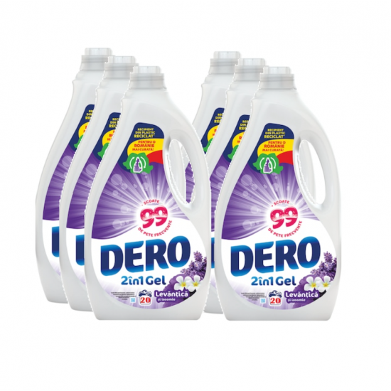 Dero 2in1 Levantica, detergent rufe lichid, 6x1 L, 120 spalari