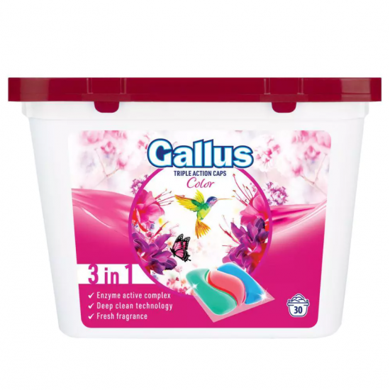 Gallus 3in1 Color, detergent rufe automat, 30 capsule