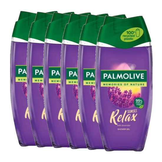 Palmolive Sunset Relax, gel de dus cu extract de lavanda, 6x250 ml