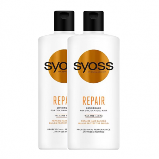 Syoss Repair Wakame, balsam pentru par uscat si degradat, 2x500 ml