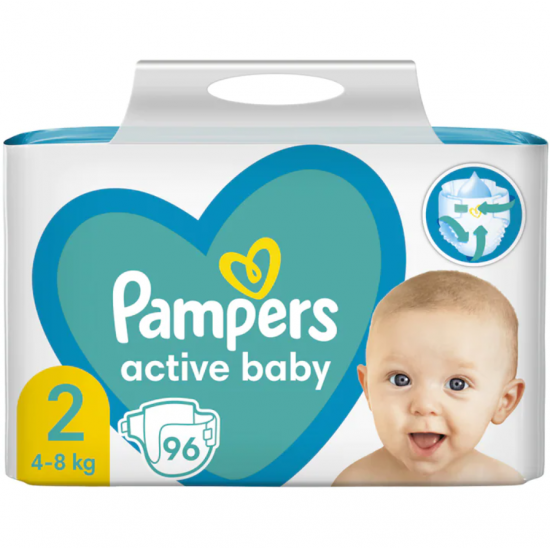 Pampers Active Baby, scutece marimea 2, 4 -8 kg, 96 buc