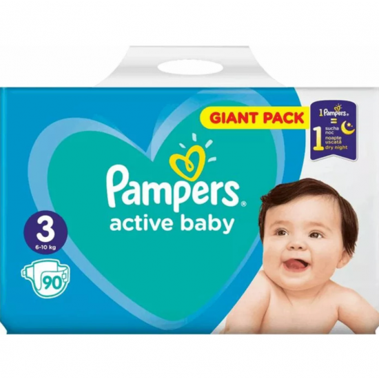 Pampers Active Baby, scutece marimea 3, 6-10 kg, 90 buc