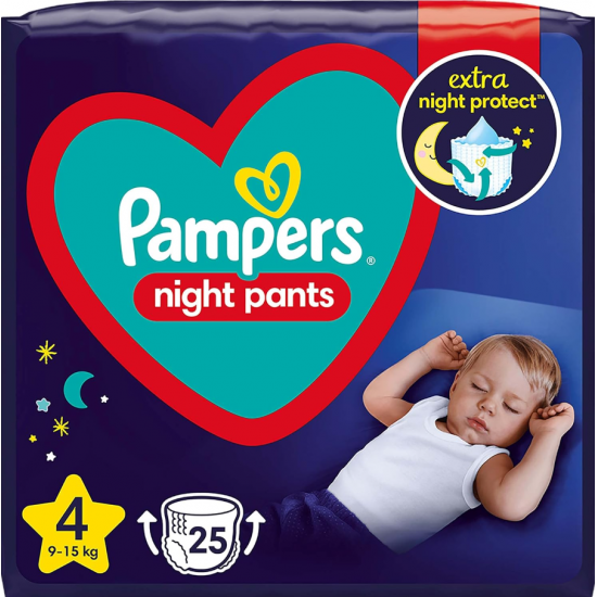 Pampers Night Pants, scutece marimea 4, 9-15 kg, 25 buc
