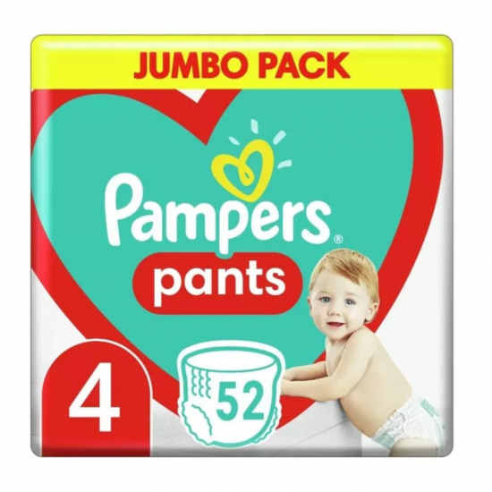 Pampers Pants, scutece marimea 4, 9-15 kg, 52 buc