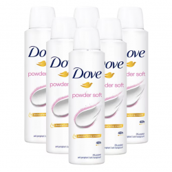 Dove Powder Soft, deodorant spray femei, 48h protectie, 6x150 ml
