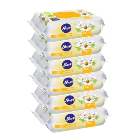 Sleepy, servetele umede cu extract de musetel, 6x120 buc