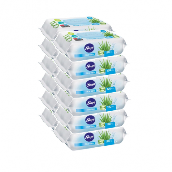 Sleepy, servetele umede cu extract de Aloe Vera, 12x120 buc