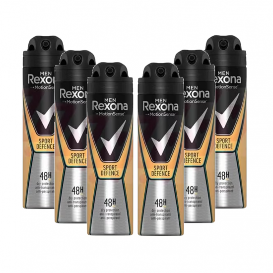 Rexona Men Sport Defence, deodorant spray barbati, 48h protectie, 6x150 ml