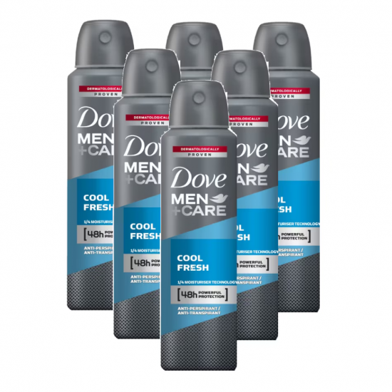 Dove Men+ Care Cool Fresh, deodorant spray barbati, 48h protectie, 6x250 ml
