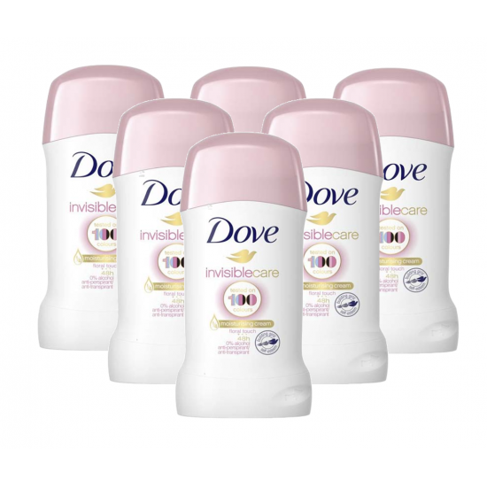Dove Invisible Care, deodorant stick femei, 48h protectie, 6x40 ml