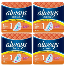 Always Classic, absorbante periodice de zi, 4x10, 40 buc