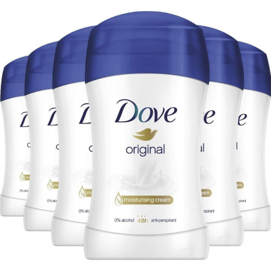 Dove Original, antiperspirant stick femei, 48h protectie, 6x40 ml