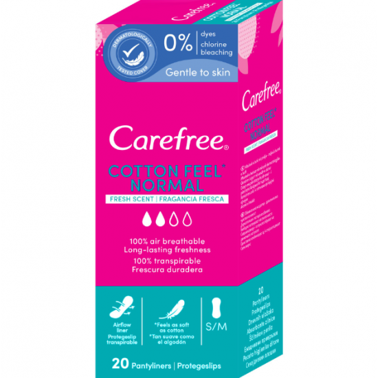 Carefree Cotton Feel, absorbante zilnice, 20 buc/pachet