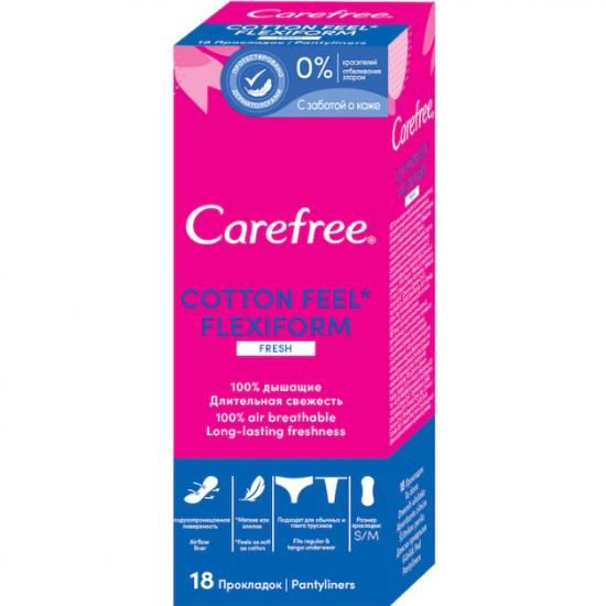 Carefree Flexiform, absorbante zilnice, 18 buc/pachet