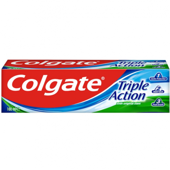 Colgate Triple Action Original Mint, pasta de dinti cu fluor, 100 ml