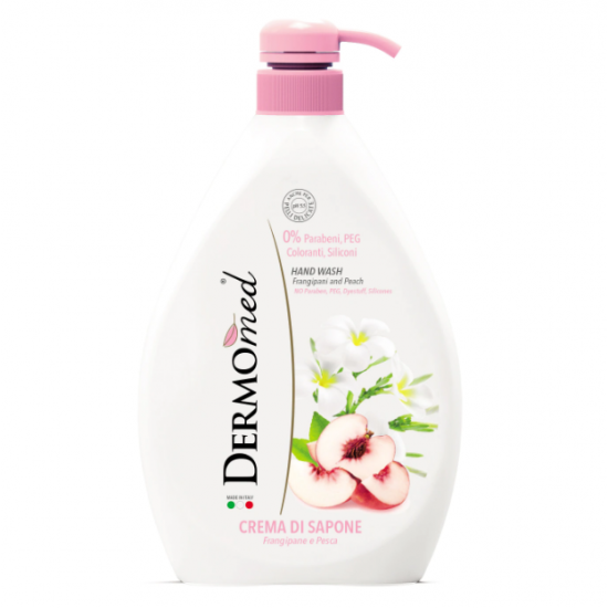 Dermomed flori de frangipan si piersica, sapun lichid crema, 1000 ml
