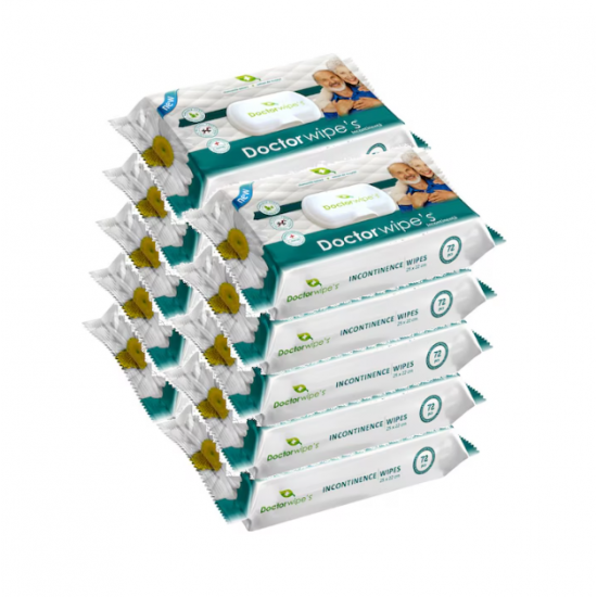 Doctor Wipes, servetele umede incontinenta, 10 x 72, 720 buc