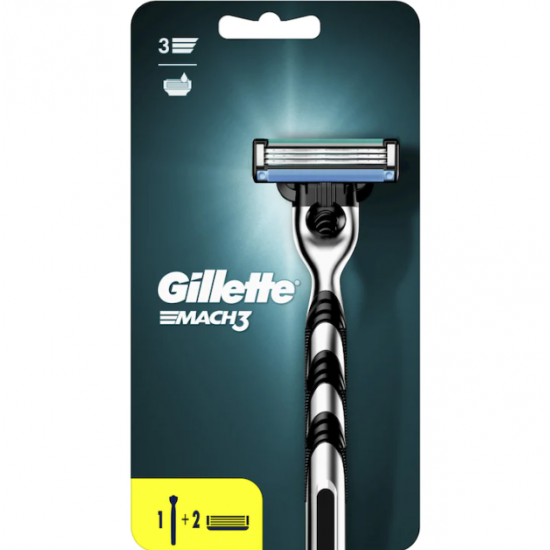 Gillette Mach3, aparat de ras 3 lame cu 2 rezerve