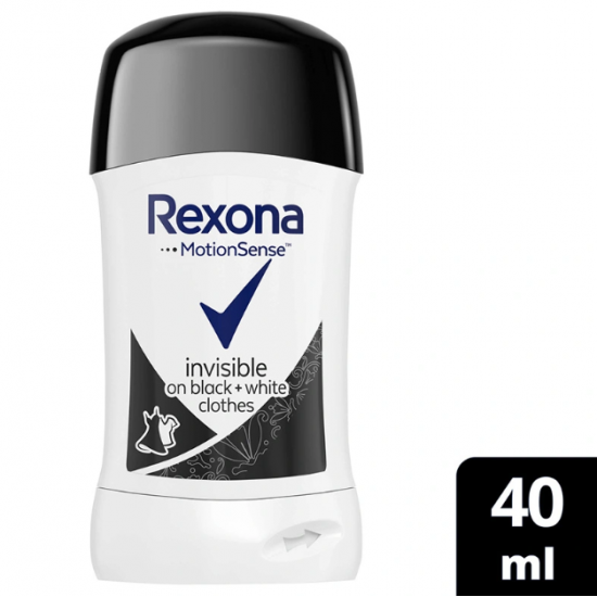 Rexona Motion Sense Invisible Black&White, deodorant stick femei, 40 ml