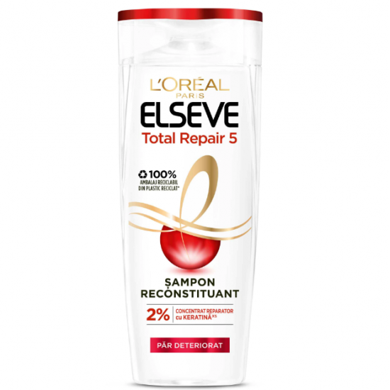 L'Oreal Paris Elseve Total Repair 5, sampon pentru par deteriorat, 400 ml