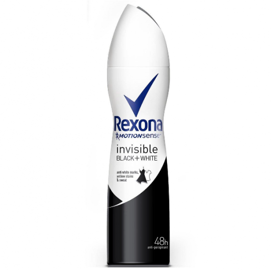 Rexona Invisible Black&White, antiperspirant spray femei, 150 ml