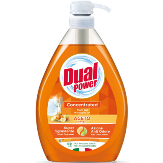 Dual Power, detergent lichid vase cu otet, 1000 ml