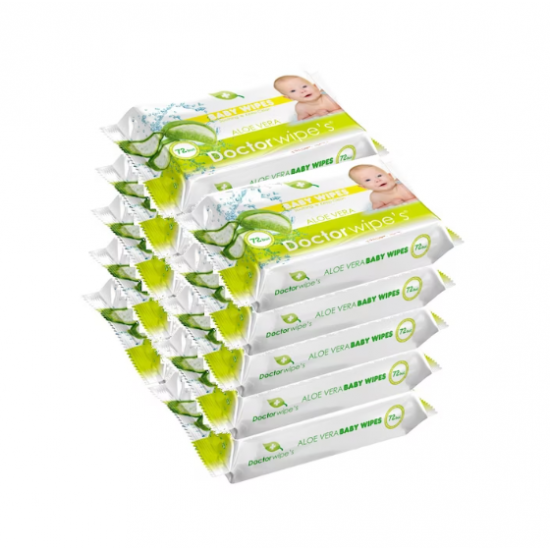 Doctor Wipes, servetele umede cu extract de Aloe Vera, 10x72 buc, 720 buc